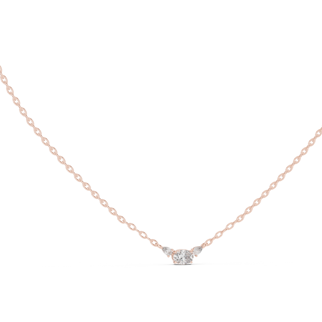 Classic Three-Stone Diamond Pendant Necklace