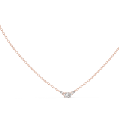 Classic Three-Stone Diamond Pendant Necklace