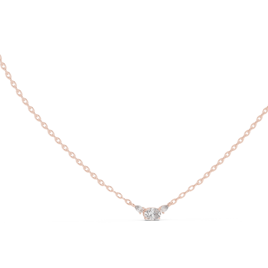 Classic Three-Stone Diamond Pendant Necklace