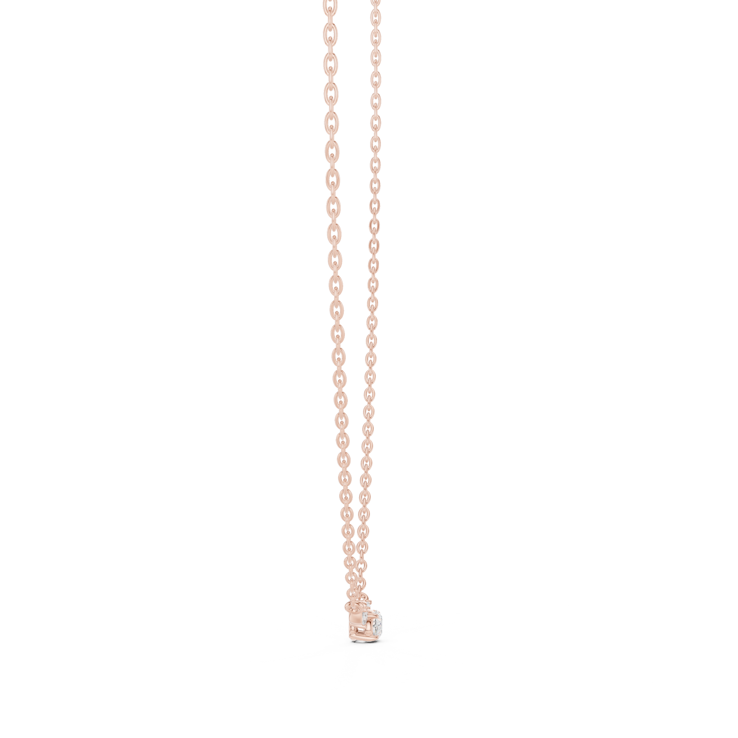 Classic Three-Stone Diamond Pendant Necklace