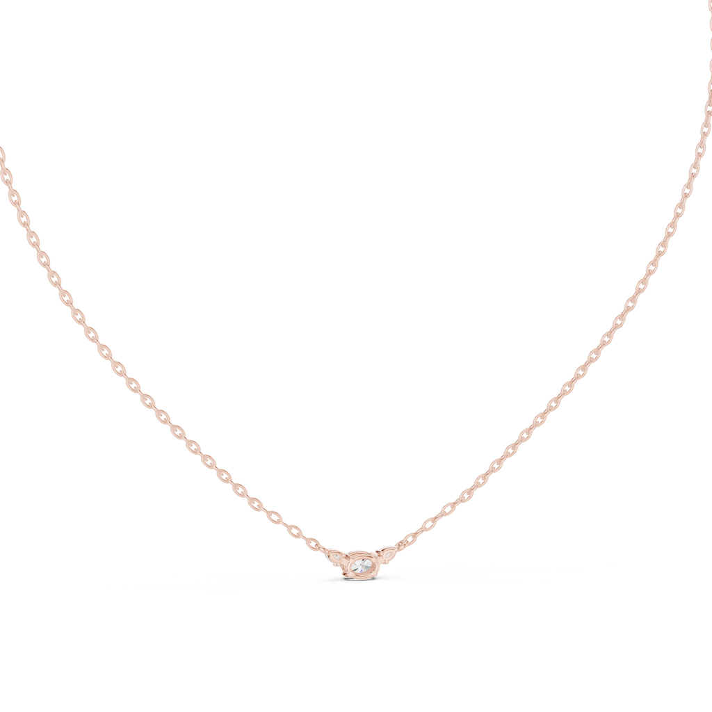 Classic Three-Stone Diamond Pendant Necklace