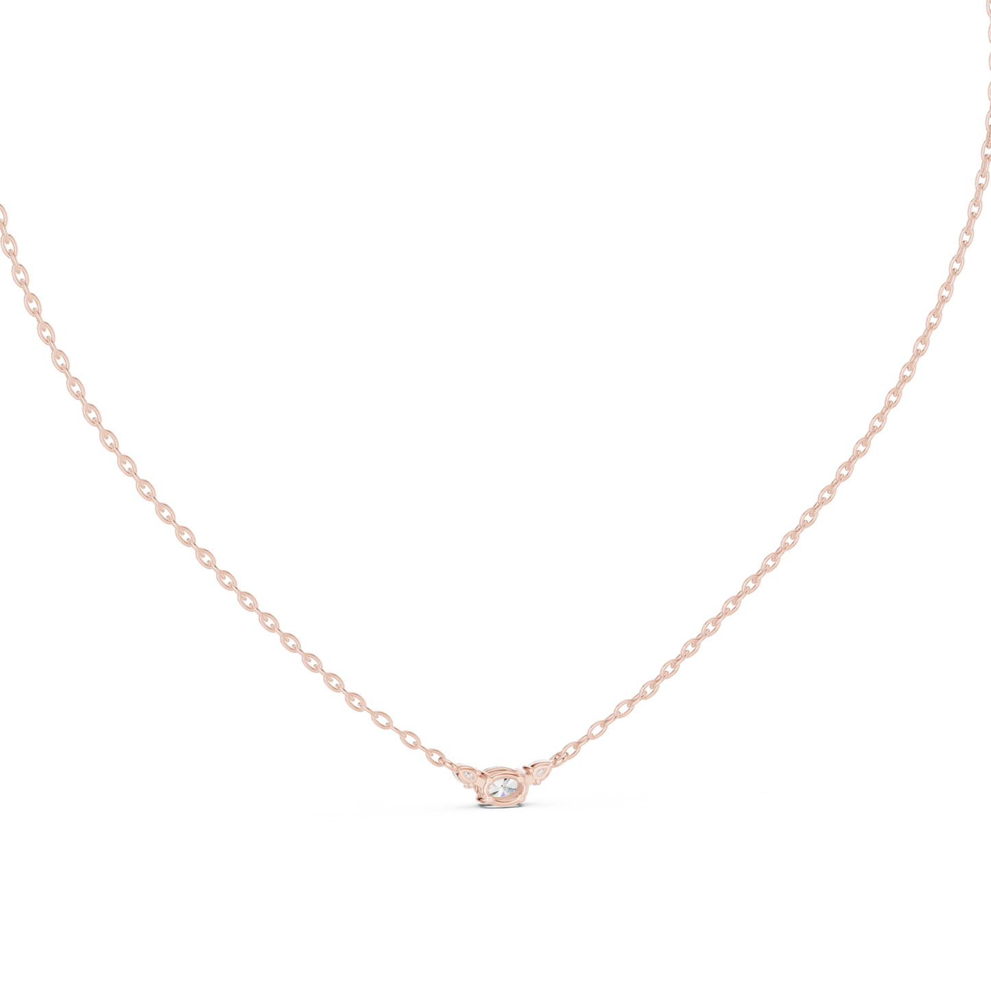 Classic Three-Stone Diamond Pendant Necklace