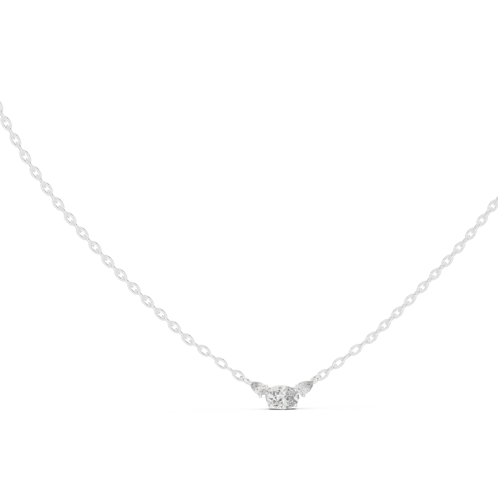 Classic Three-Stone Diamond Pendant Necklace