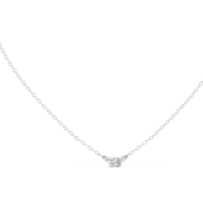 Classic Three-Stone Diamond Pendant Necklace