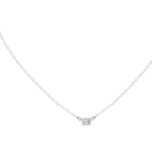 Classic Three-Stone Diamond Pendant Necklace