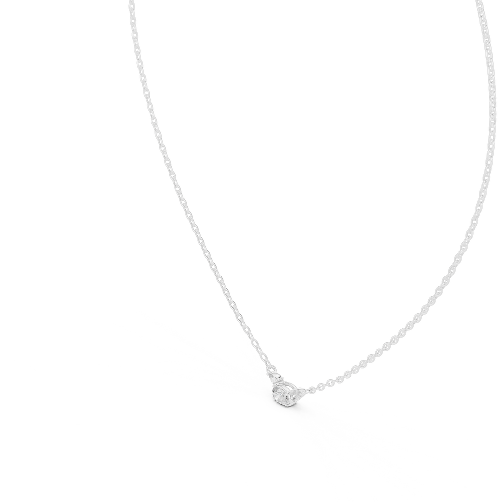 Classic Three-Stone Diamond Pendant Necklace