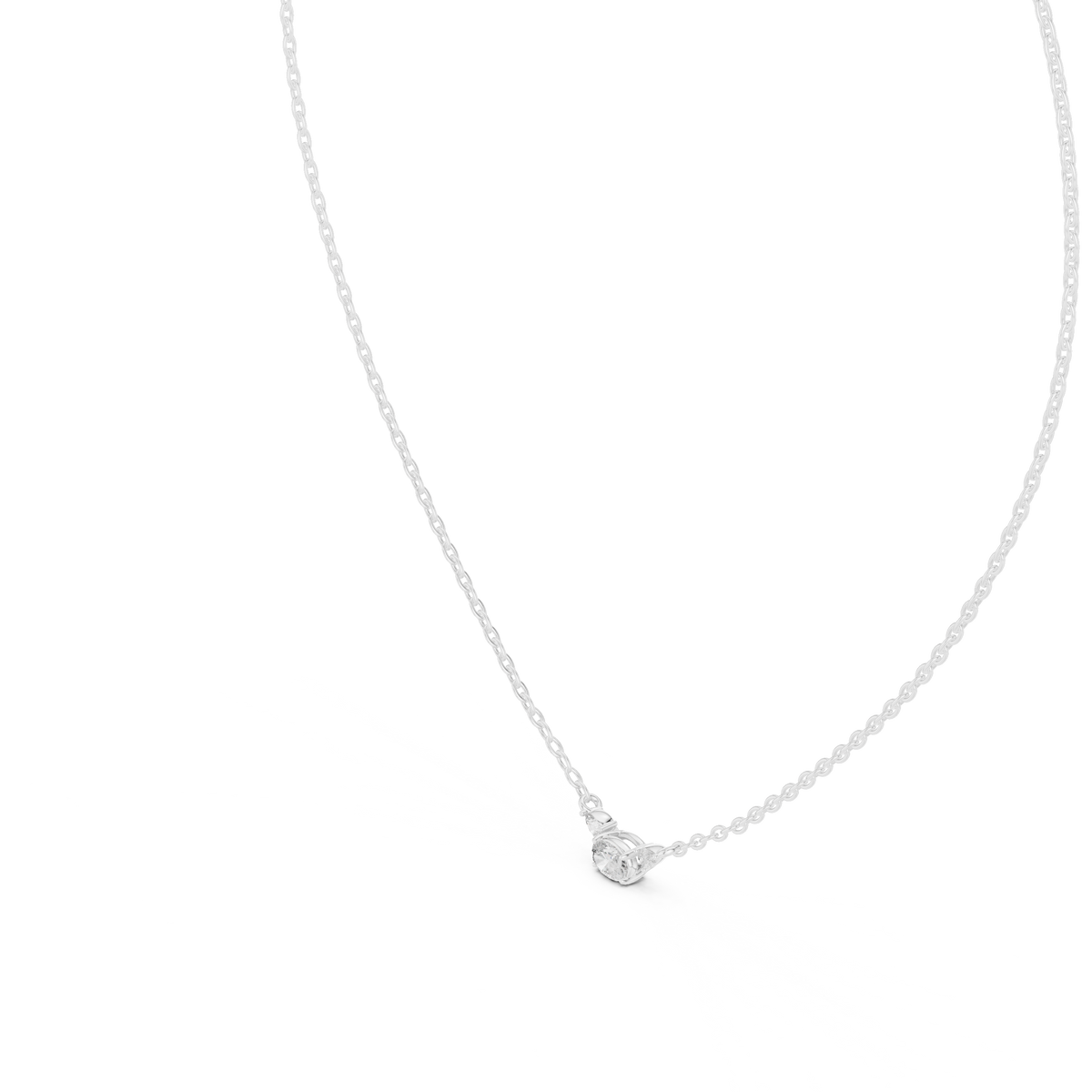 Classic Three-Stone Diamond Pendant Necklace