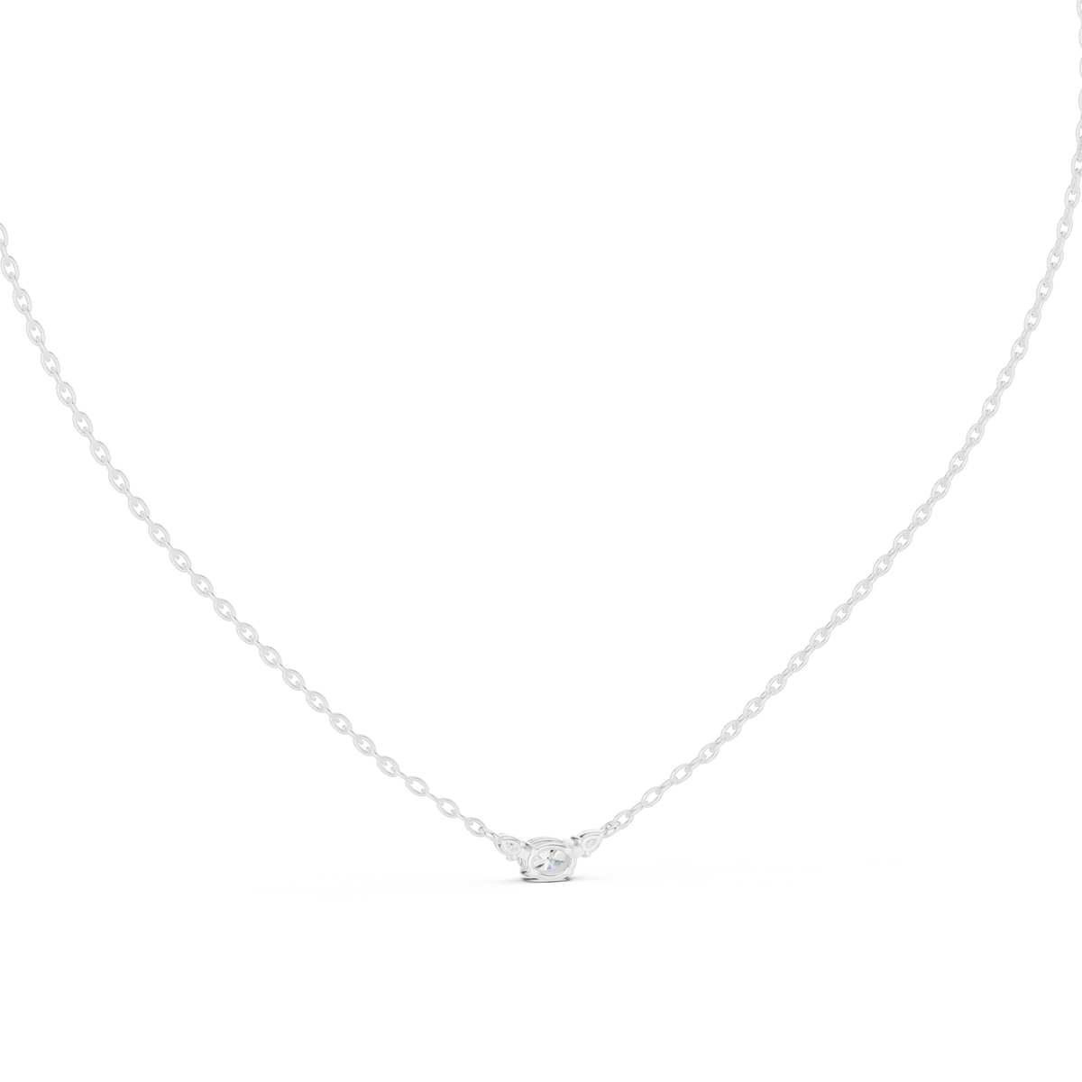 Classic Three-Stone Diamond Pendant Necklace