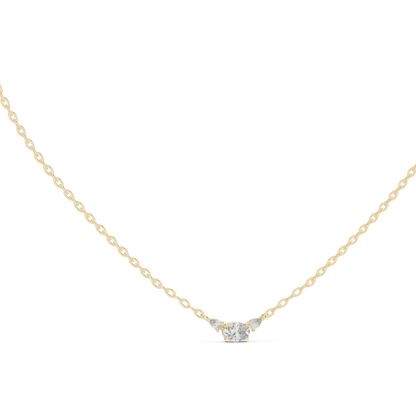 Classic Three-Stone Diamond Pendant Necklace