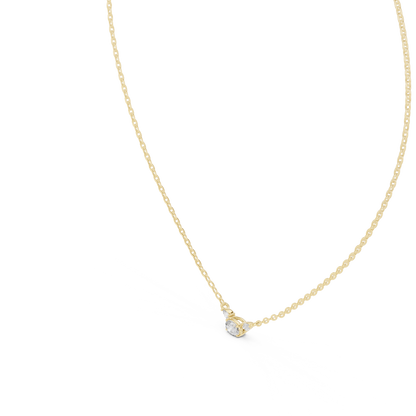 Classic Three-Stone Diamond Pendant Necklace