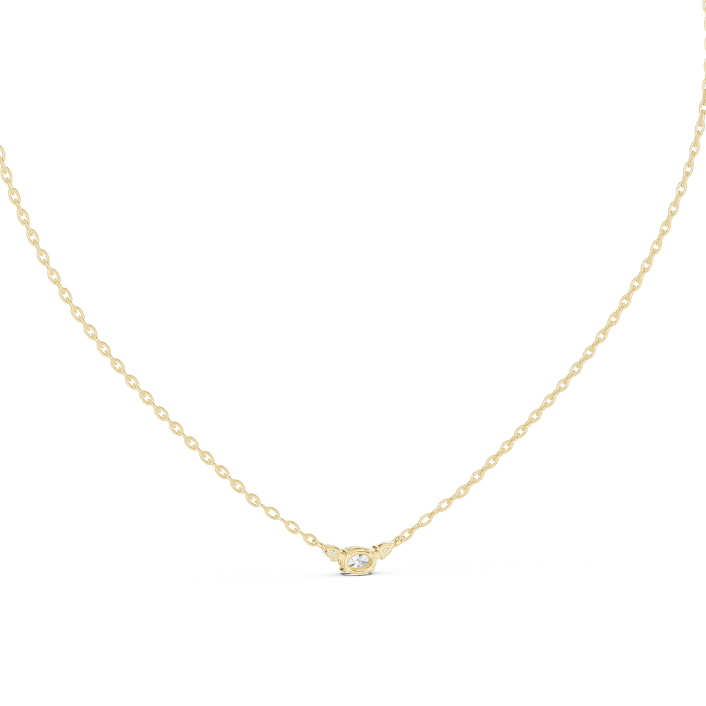 Classic Three-Stone Diamond Pendant Necklace