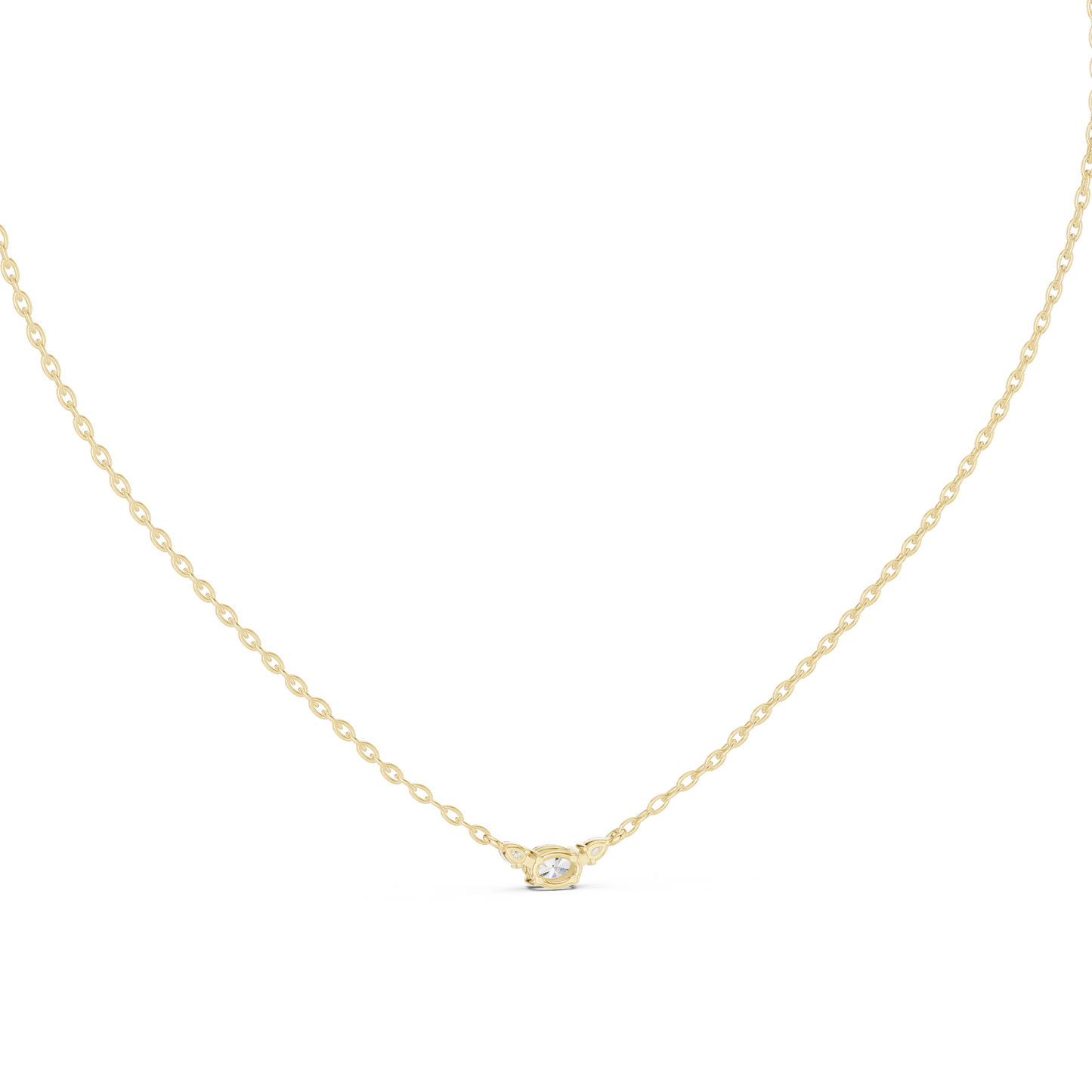 Classic Three-Stone Diamond Pendant Necklace
