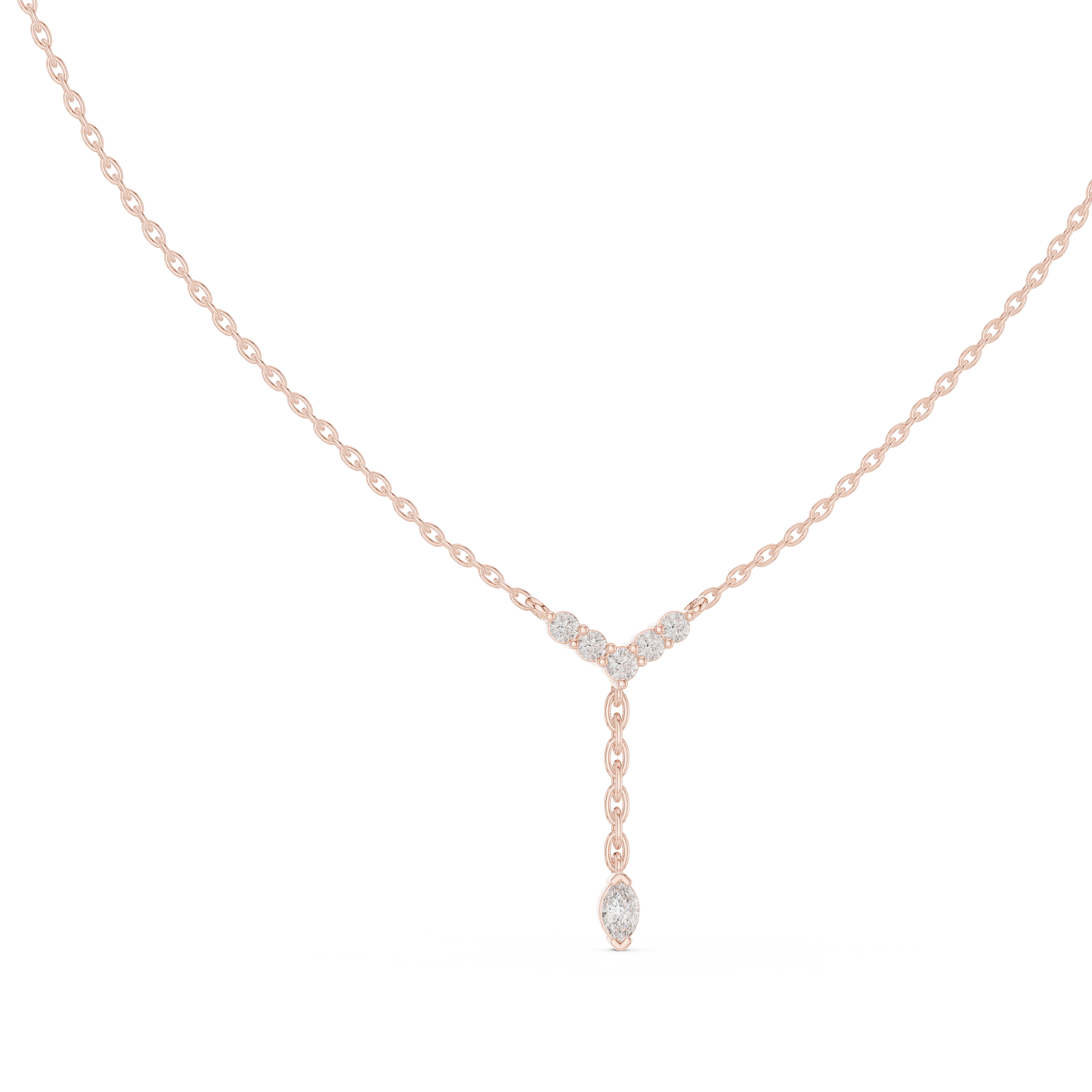 Stylish Lariat Diamond Pendant Necklace