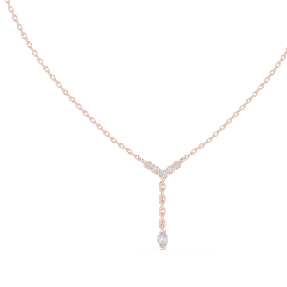 Stylish Lariat Diamond Pendant Necklace