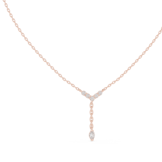 Stylish Lariat Diamond Pendant Necklace