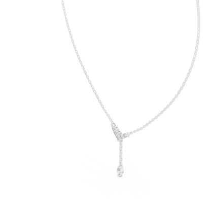 Stylish Lariat Diamond Pendant Necklace