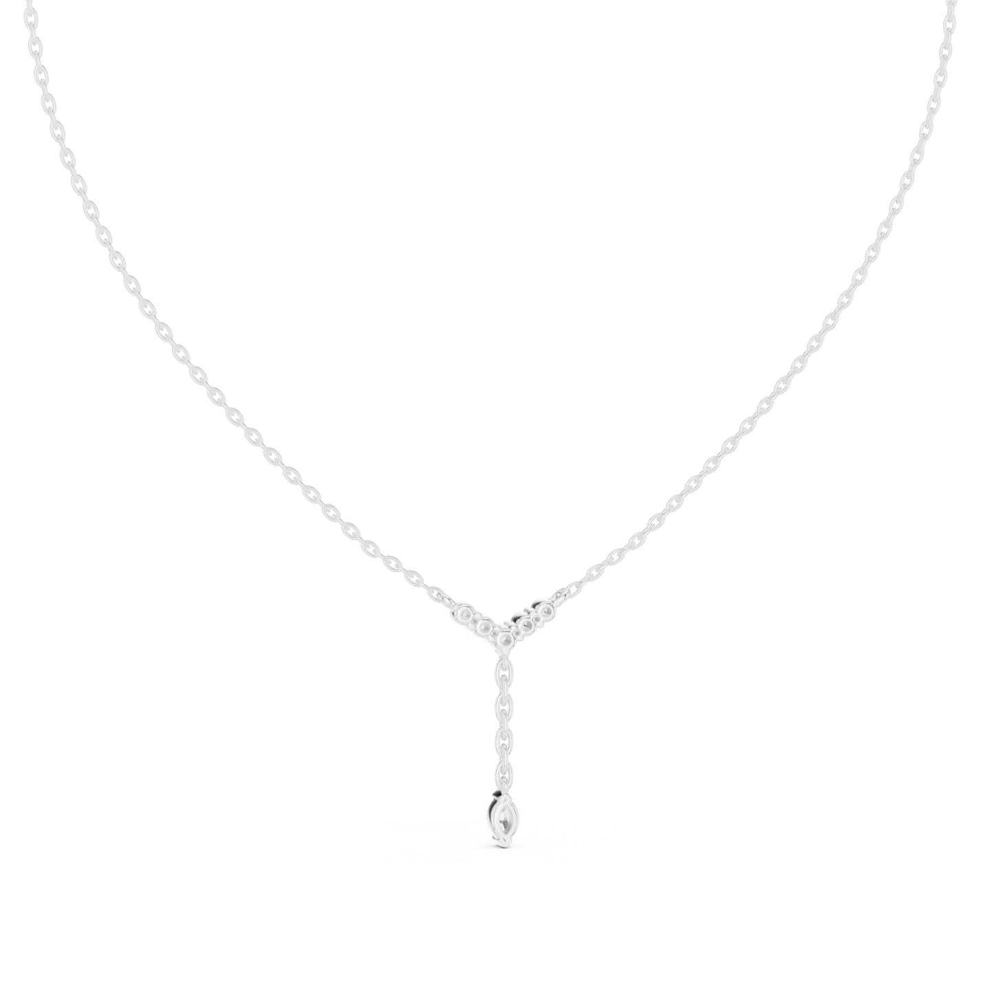 Stylish Lariat Diamond Pendant Necklace