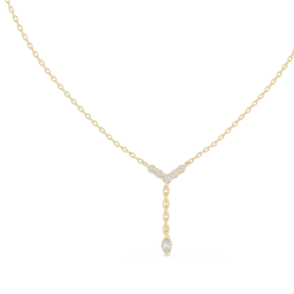 Stylish Lariat Diamond Pendant Necklace