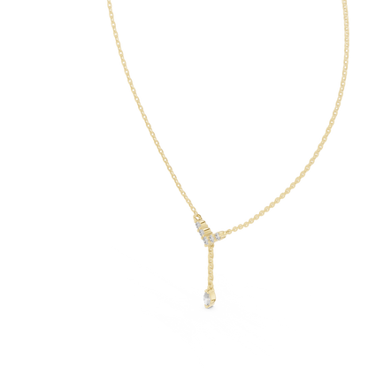 Stylish Lariat Diamond Pendant Necklace