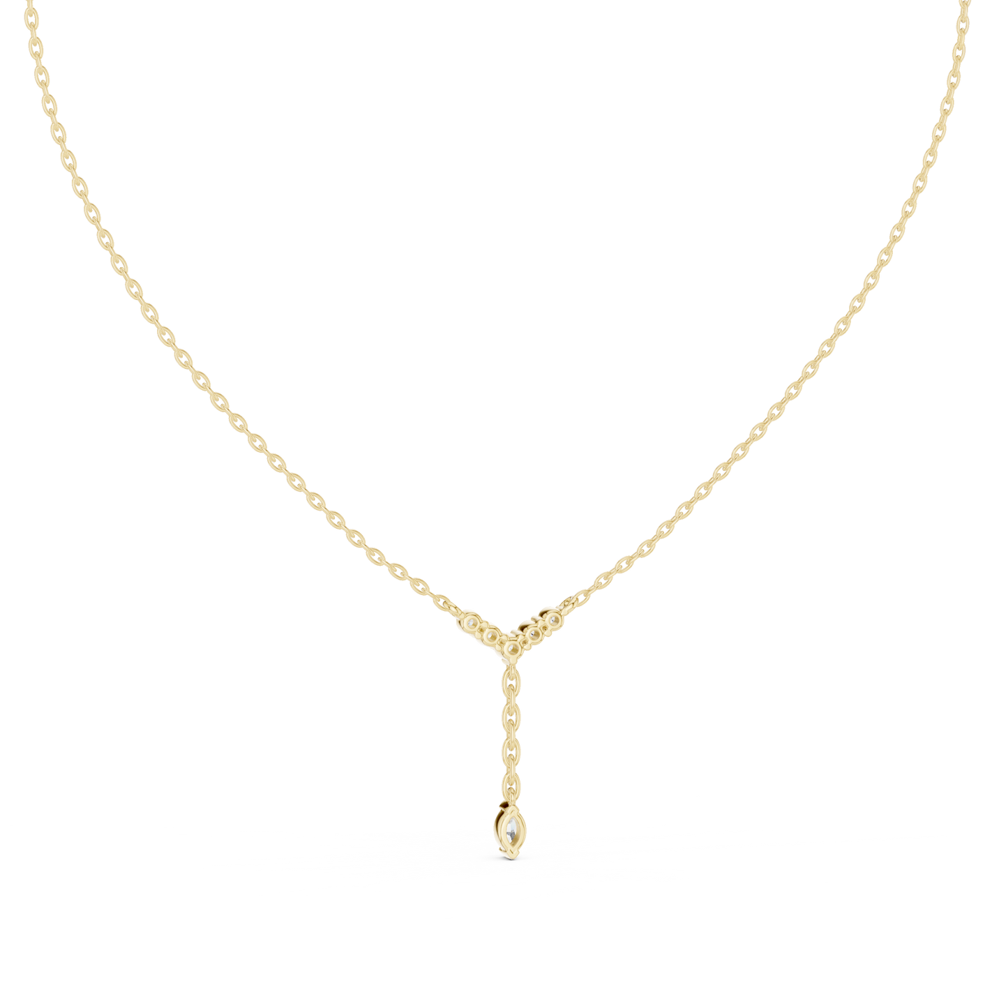 Stylish Lariat Diamond Pendant Necklace