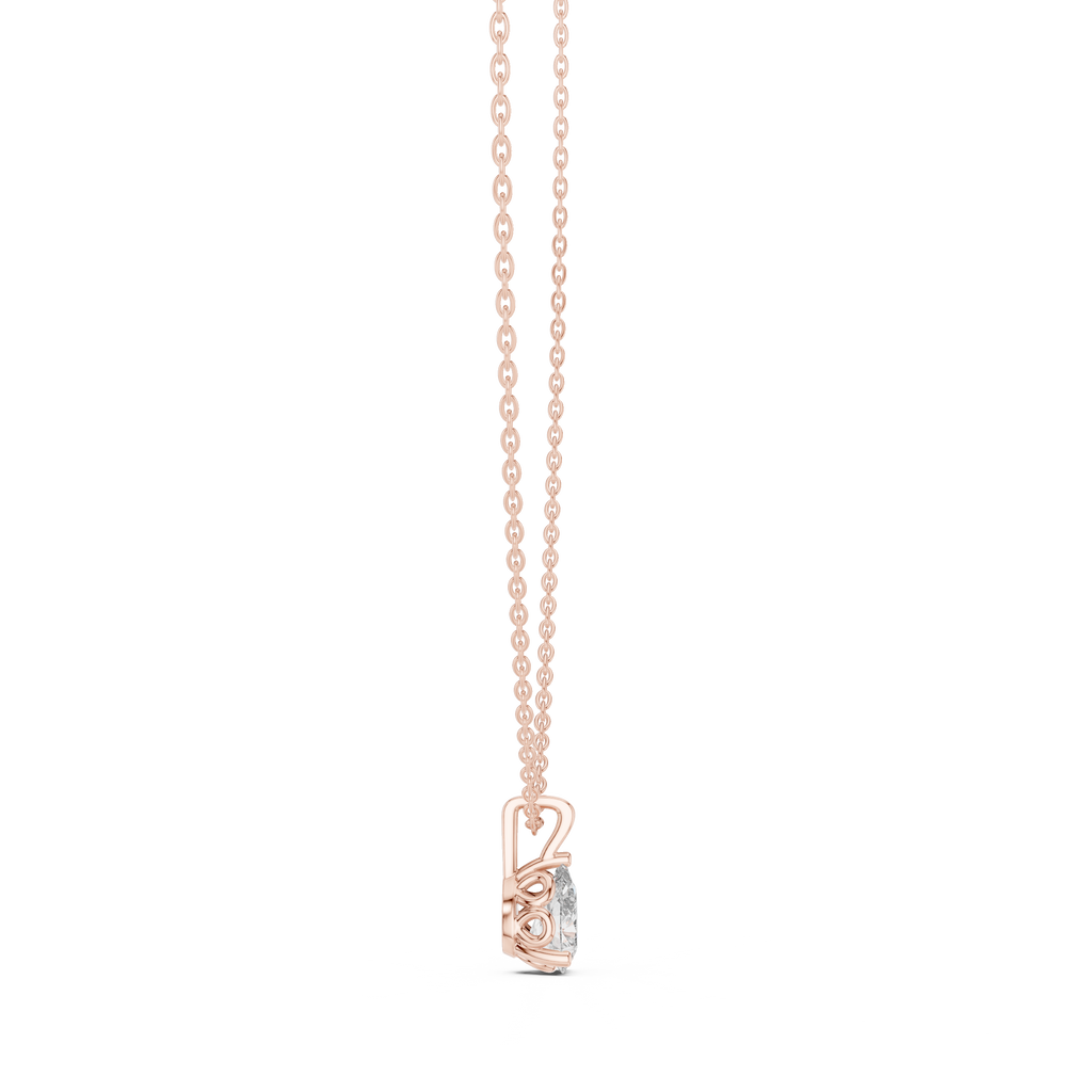 Fine Jewelry Pear Diamond Drop Necklace Lightweight Design