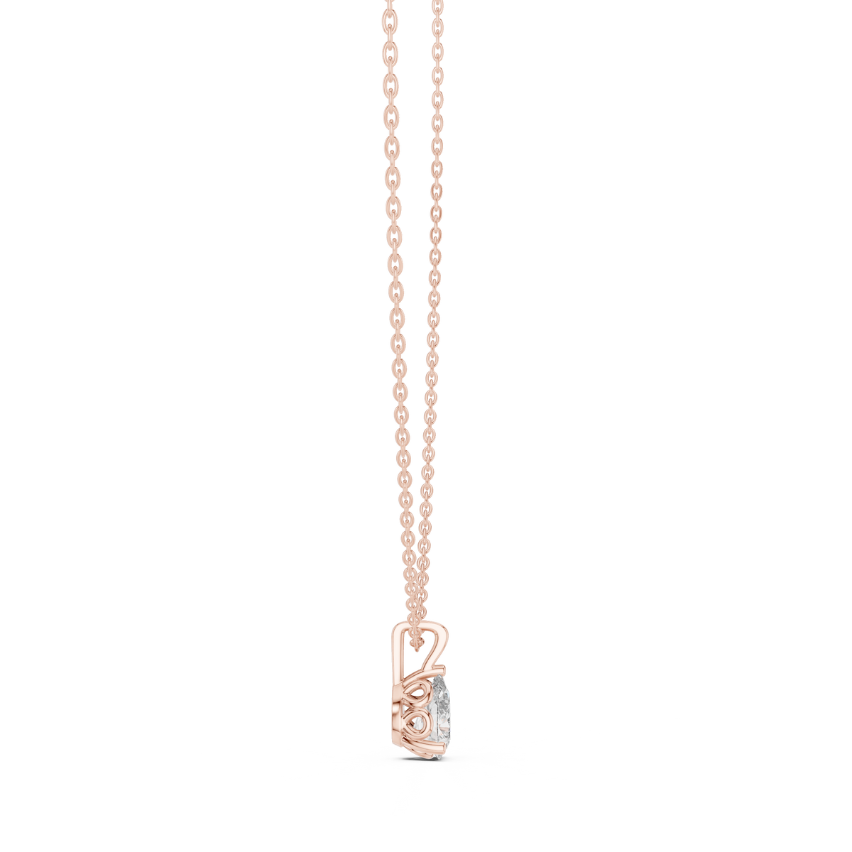 Fine Jewelry Pear Diamond Drop Necklace Lightweight Design