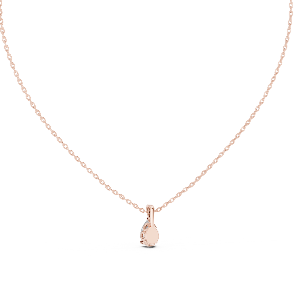 Fine Jewelry Pear Diamond Drop Necklace Lightweight Design