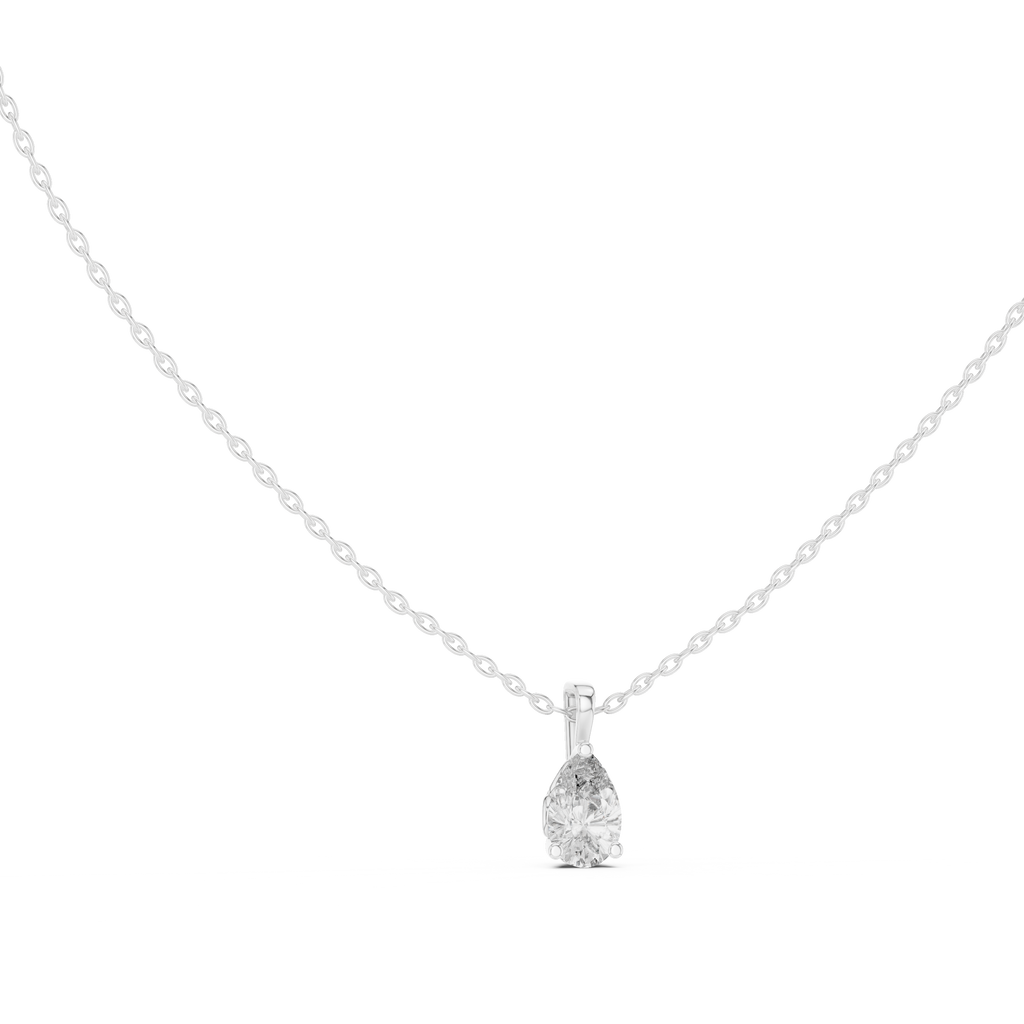 Fine Jewelry Pear Diamond Drop Necklace Lightweight Design