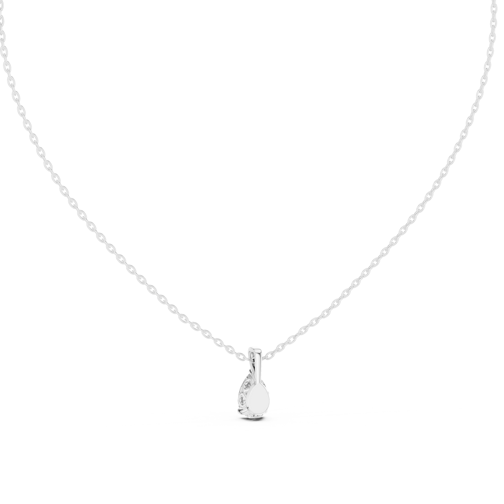 Fine Jewelry Pear Diamond Drop Necklace Lightweight Design