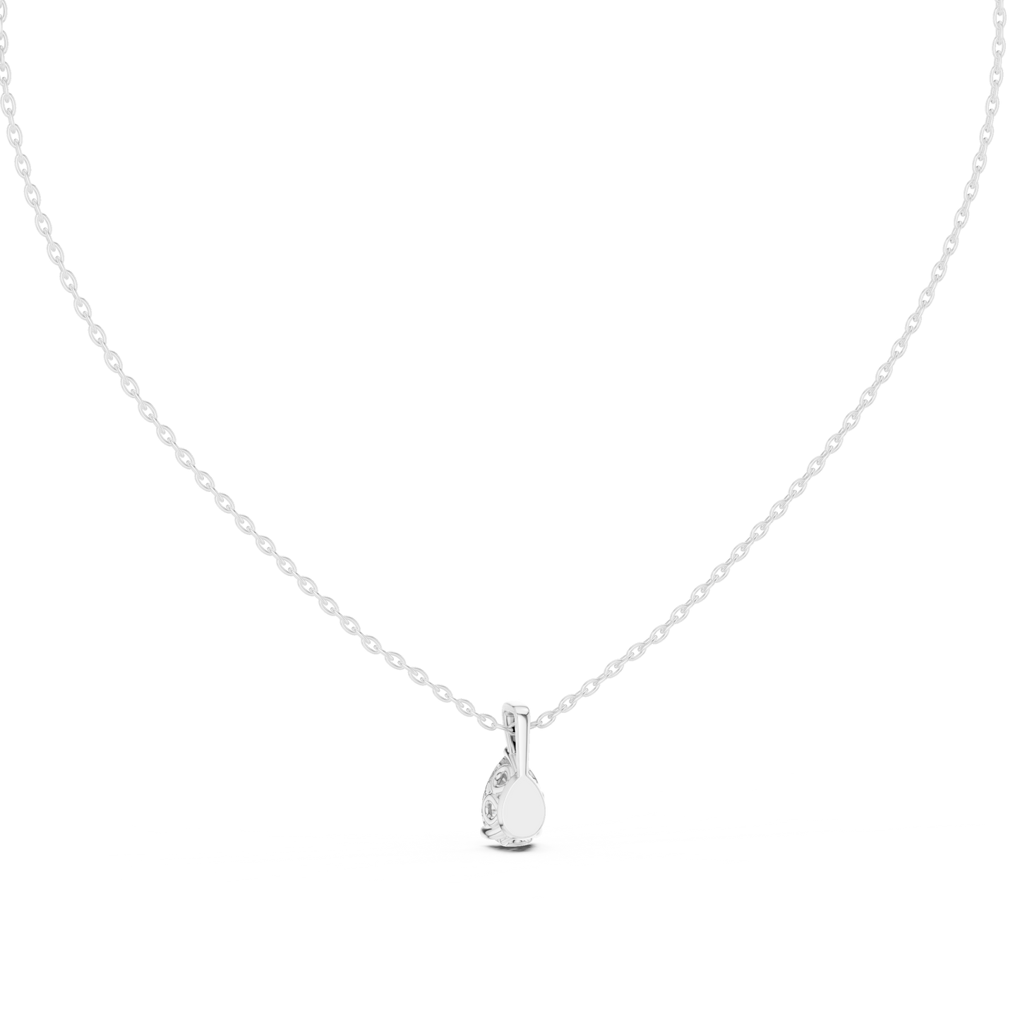 Fine Jewelry Pear Diamond Drop Necklace Lightweight Design