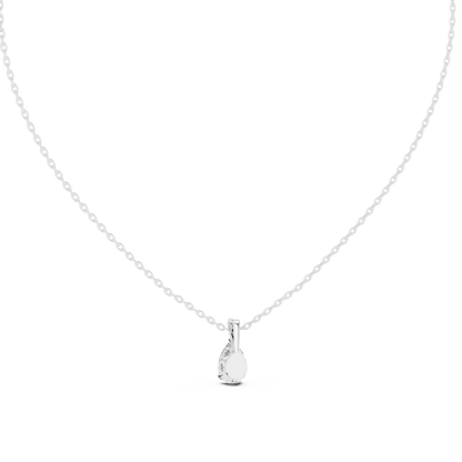 Fine Jewelry Pear Diamond Drop Necklace Lightweight Design