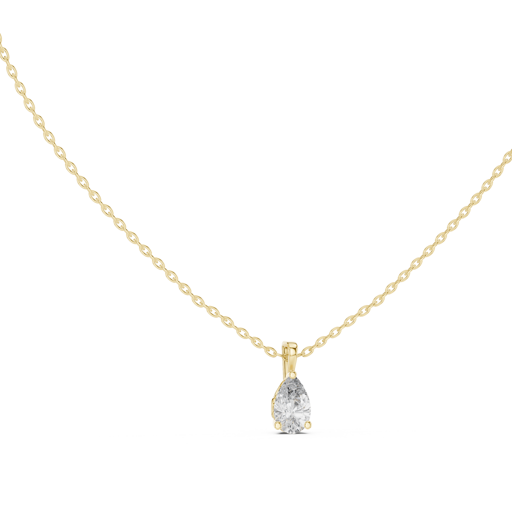 Fine Jewelry Pear Diamond Drop Necklace Lightweight Design