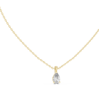Fine Jewelry Pear Diamond Drop Necklace Lightweight Design