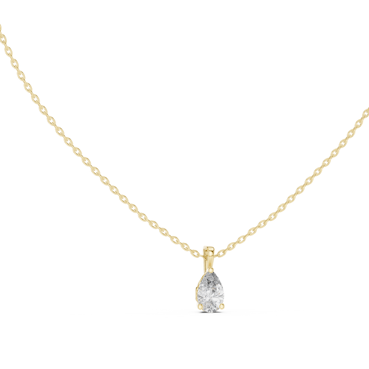 Fine Jewelry Pear Diamond Drop Necklace Lightweight Design