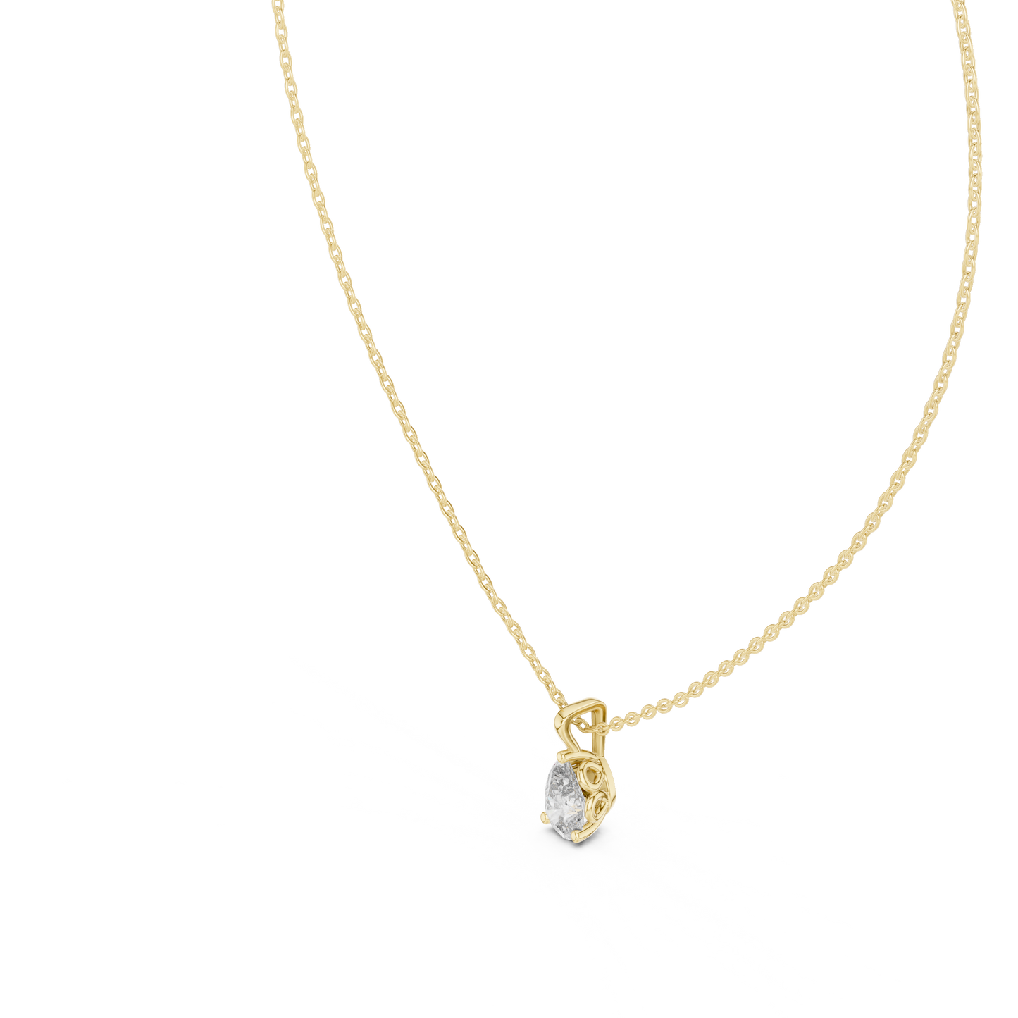 Fine Jewelry Pear Diamond Drop Necklace Lightweight Design
