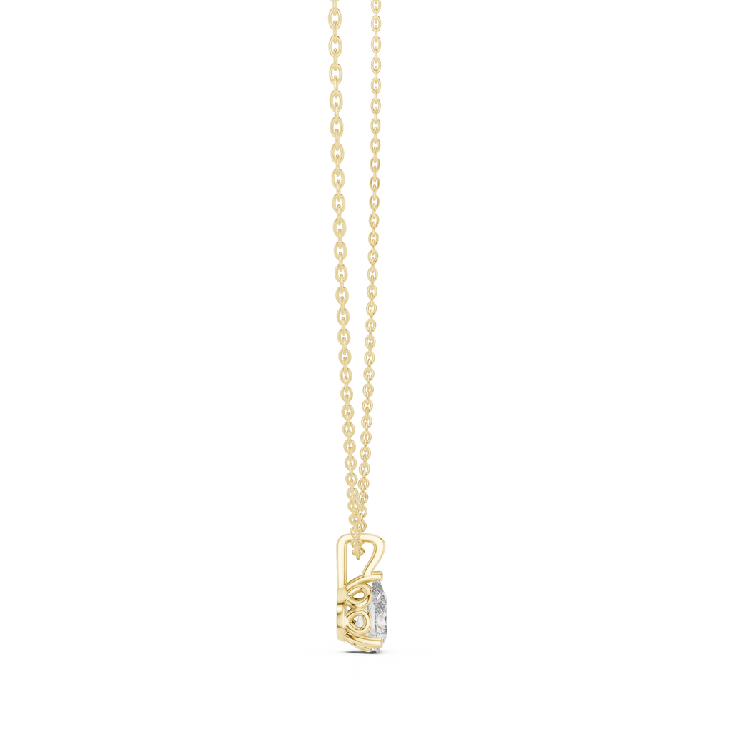 Fine Jewelry Pear Diamond Drop Necklace Lightweight Design
