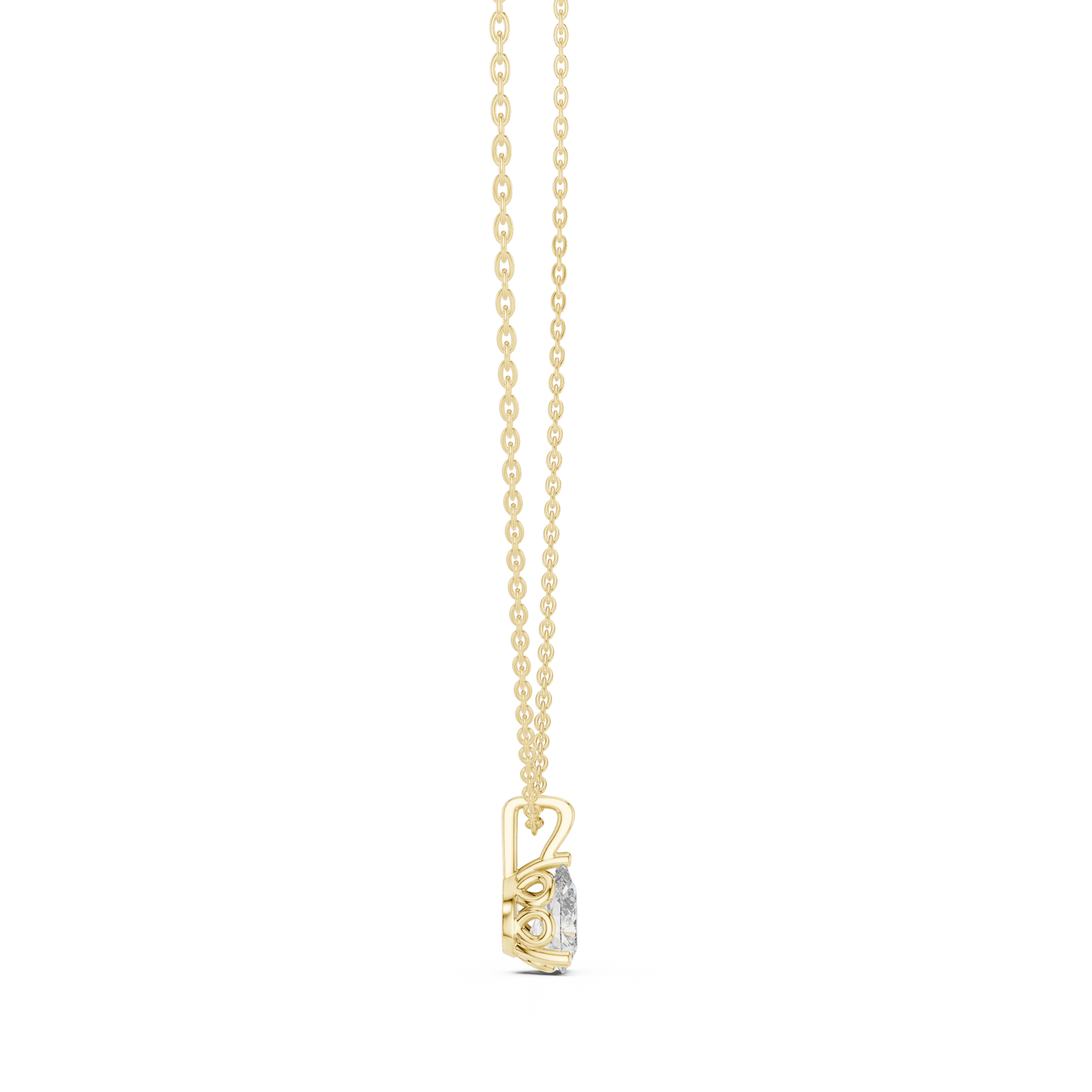 Fine Jewelry Pear Diamond Drop Necklace Lightweight Design
