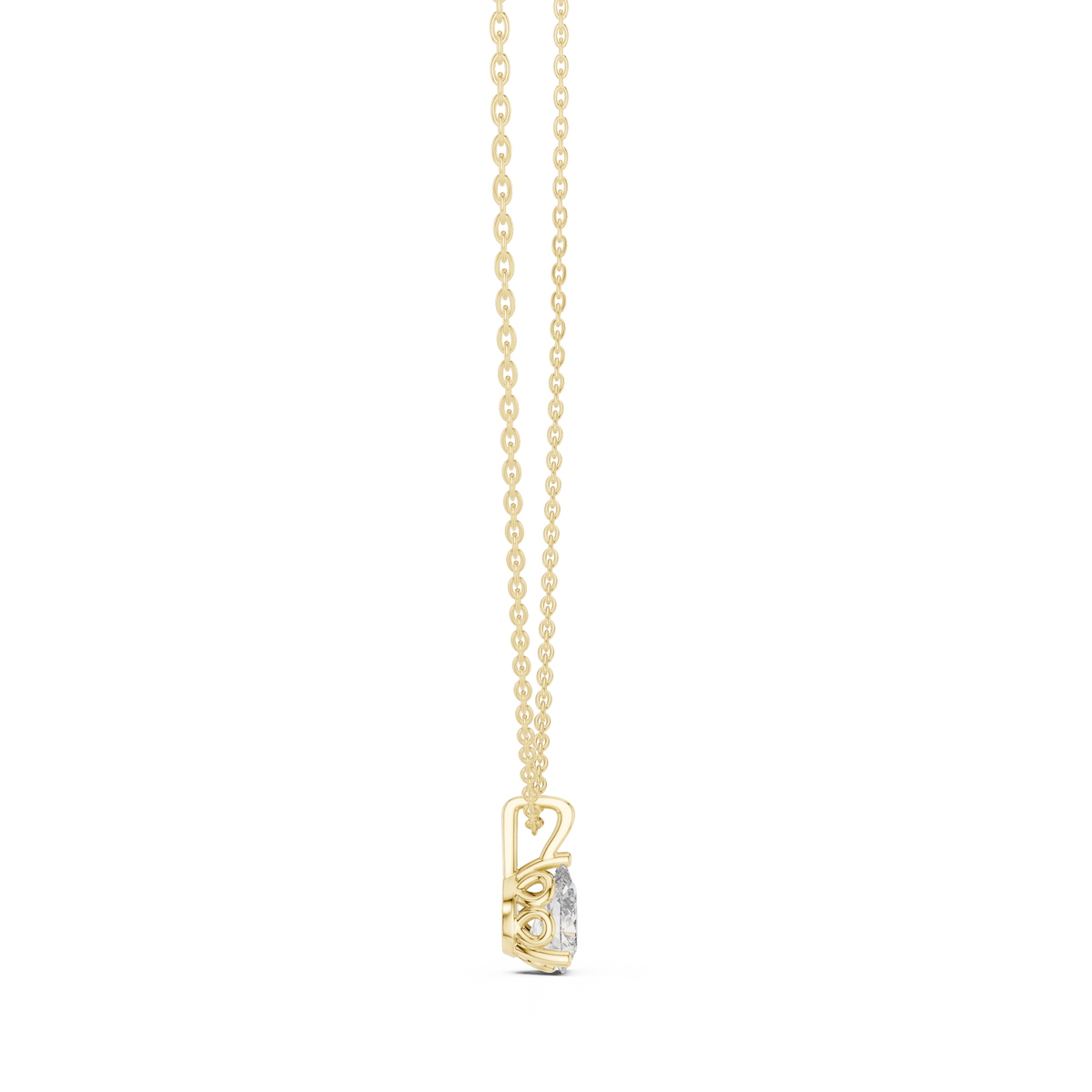 Fine Jewelry Pear Diamond Drop Necklace Lightweight Design