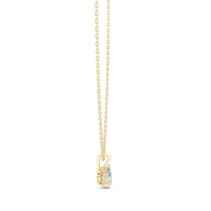 Fine Jewelry Pear Diamond Drop Necklace Lightweight Design