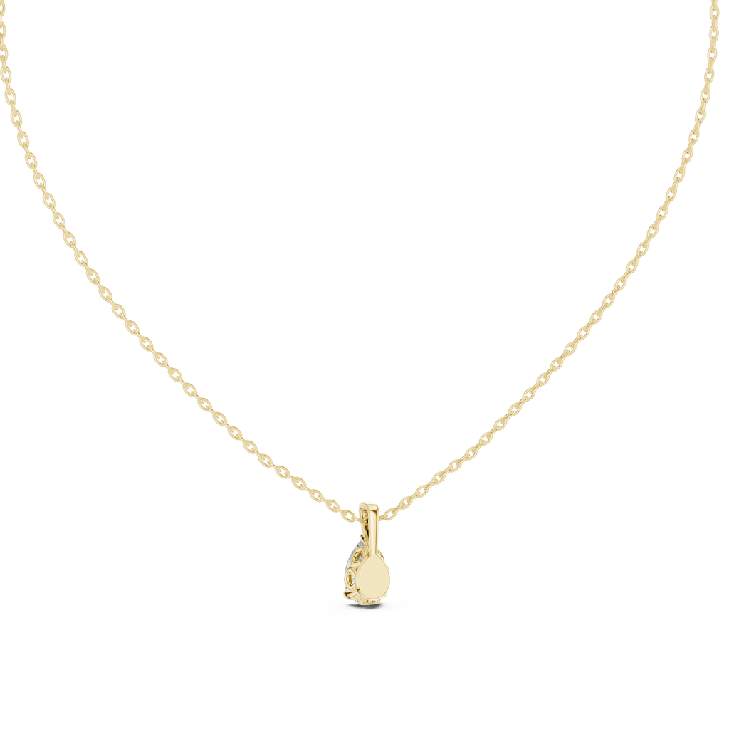 Fine Jewelry Pear Diamond Drop Necklace Lightweight Design
