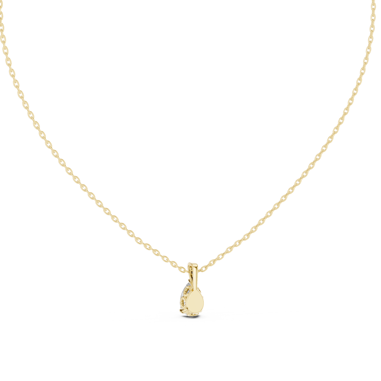 Fine Jewelry Pear Diamond Drop Necklace Lightweight Design