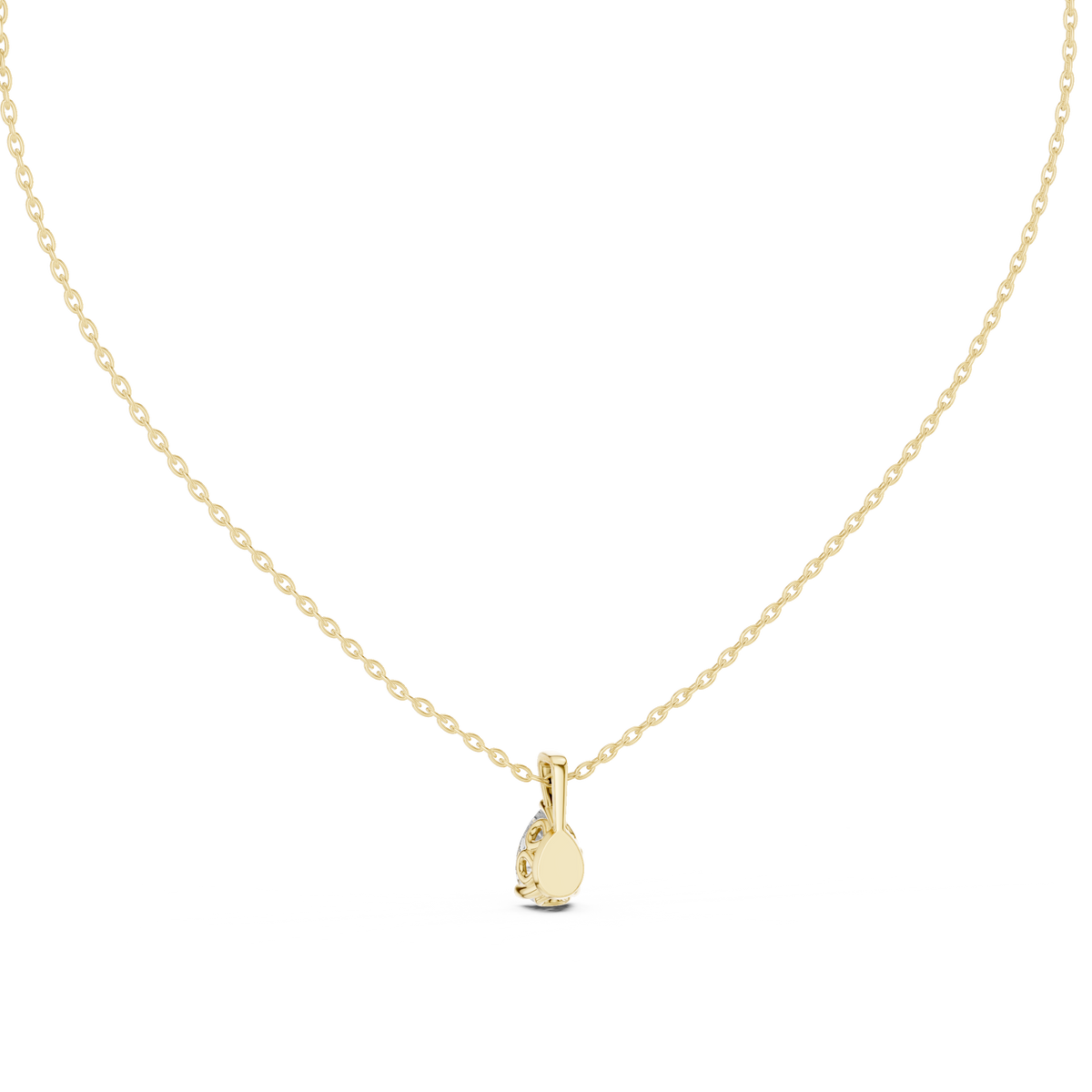 Fine Jewelry Pear Diamond Drop Necklace Lightweight Design