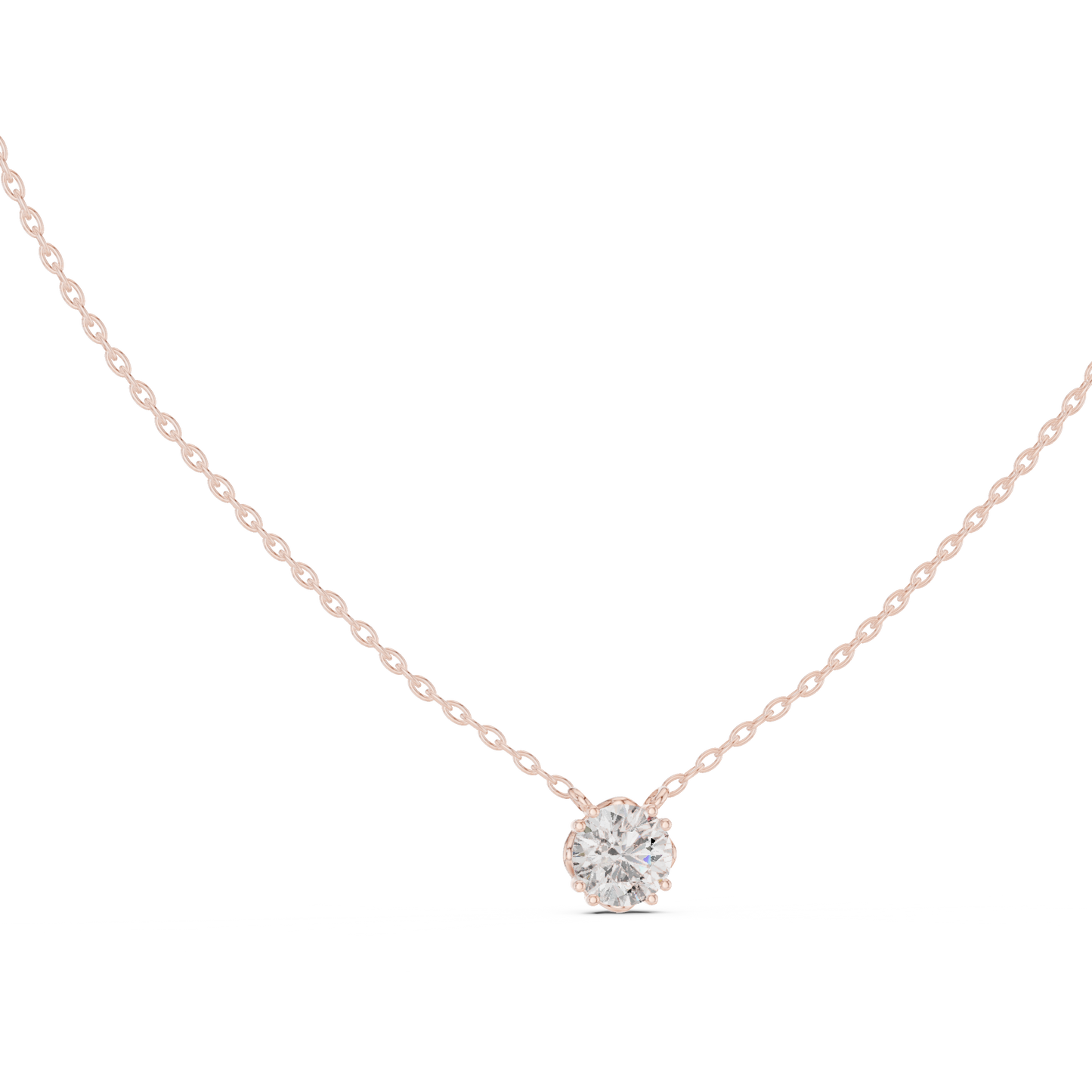 Classic Round Solitaire Diamond Pendant Necklace