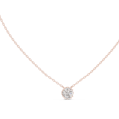 Classic Round Solitaire Diamond Pendant Necklace