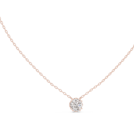 Classic Round Solitaire Diamond Pendant Necklace