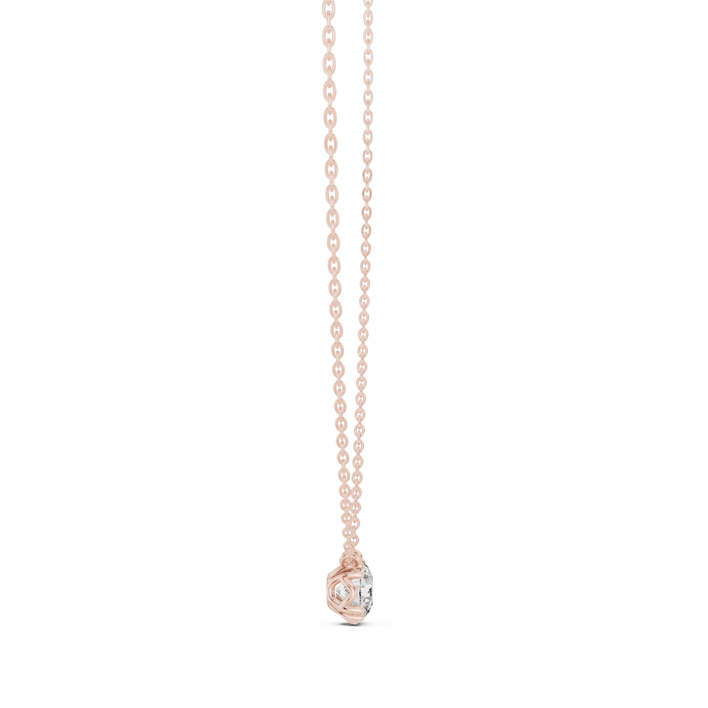 Classic Round Solitaire Diamond Pendant Necklace