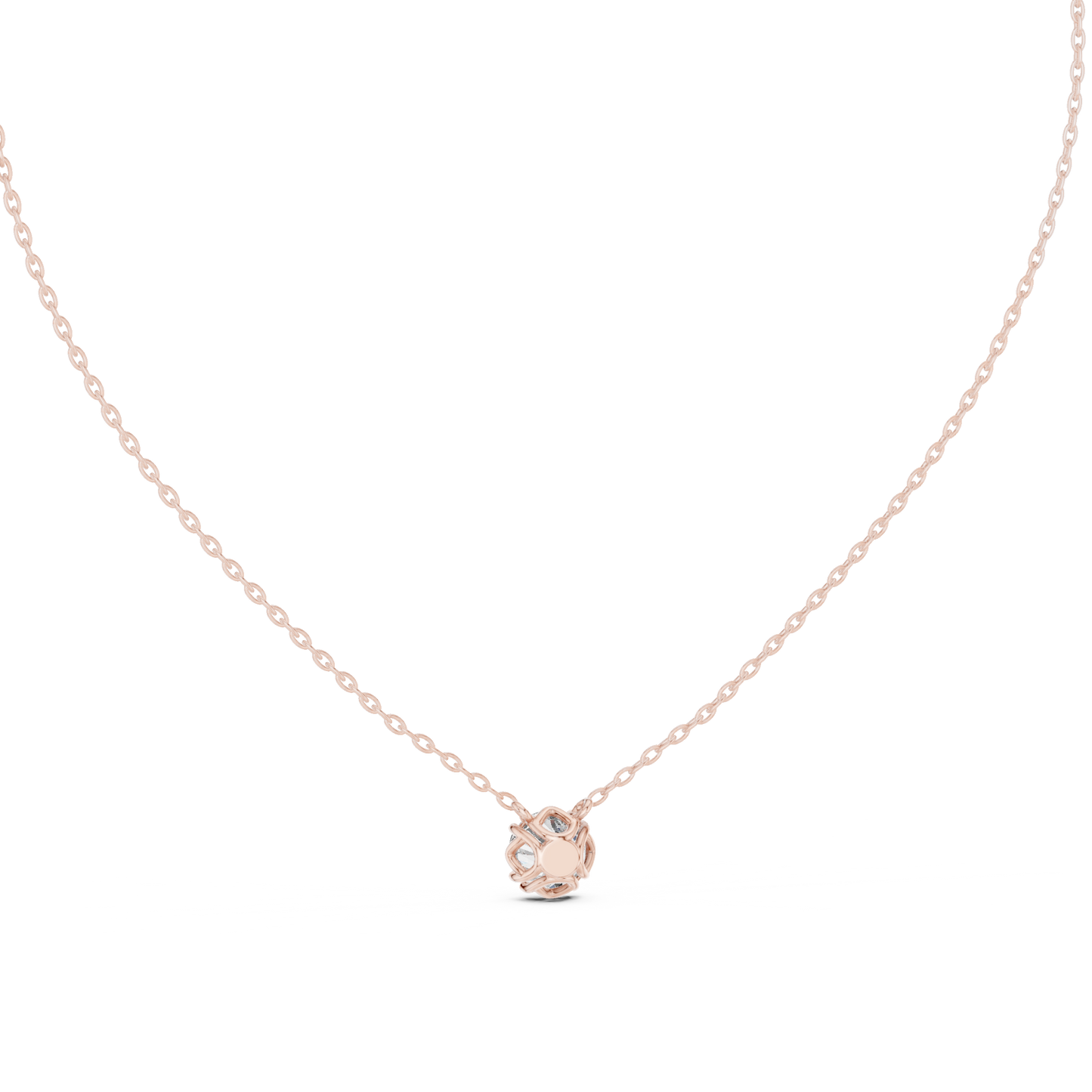 Classic Round Solitaire Diamond Pendant Necklace