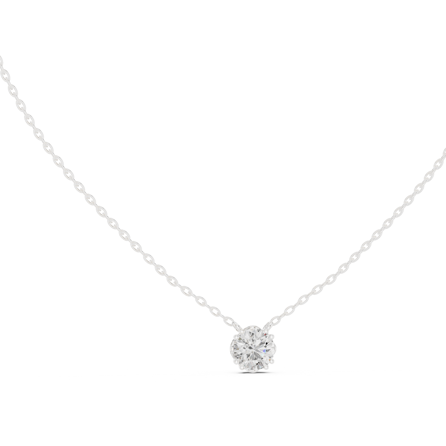 Classic Round Solitaire Diamond Pendant Necklace
