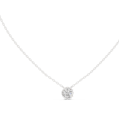Classic Round Solitaire Diamond Pendant Necklace
