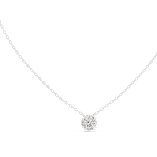 Classic Round Solitaire Diamond Pendant Necklace